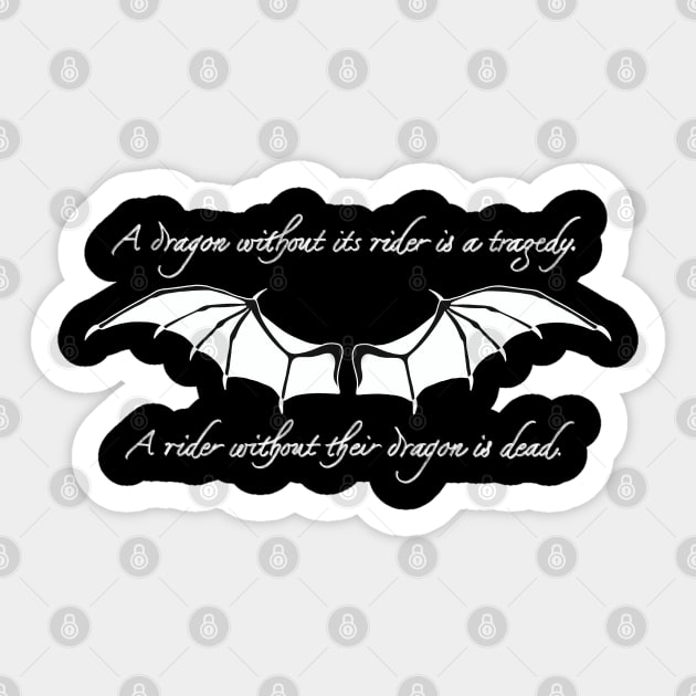Fourth Wing Tairn Dragon Wings Book Series Sticker by thenewkidprints